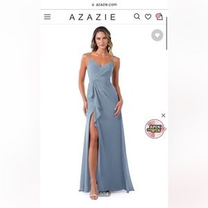 Azazie Emrald dusty blue dress